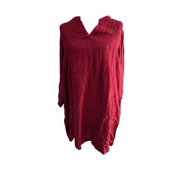 Women’s SP J. Jill Cherry Red Tunic Dress Long Sleeve Petite NWT - Picture 6 of 10